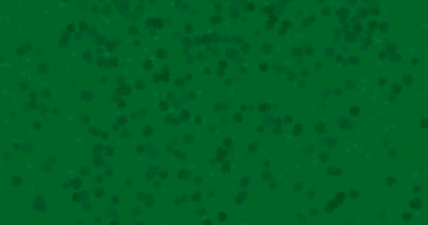 Patrick Day background with falling shamrock leaf pattern. For festive pub party. 3d render, loop 4k - Footage, Video