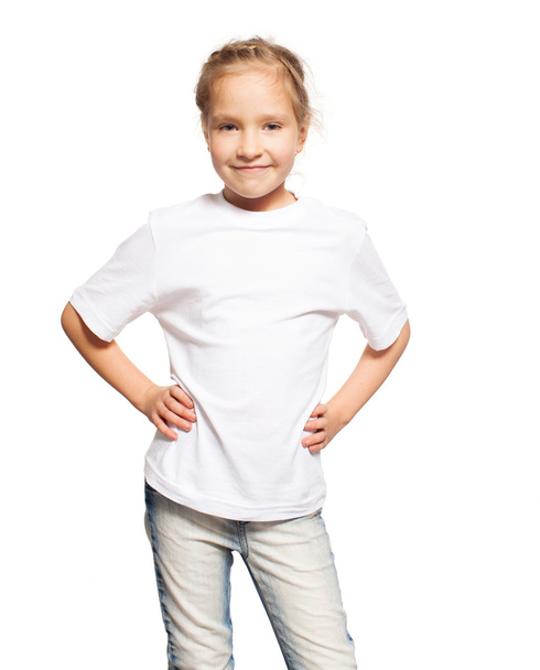 Child in white t-shirt - Фото, изображение