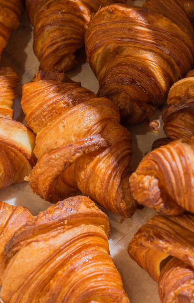 Fresh Baked Croissants. Warm Fresh Buttery Croissants and Rolls. French and American Croissants. - Photo, Image