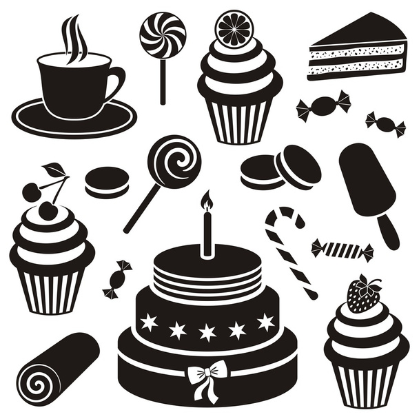 desserts en snoepjes pictogram - Vector, afbeelding