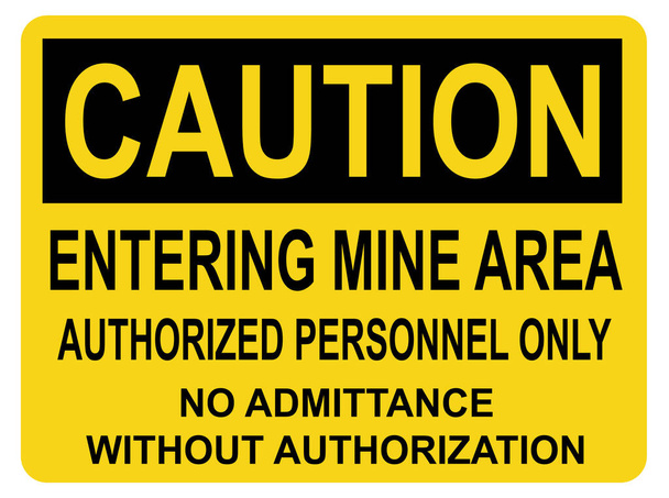 Zona de área de mina de peligro sin señal de entrada
 - Vector, Imagen