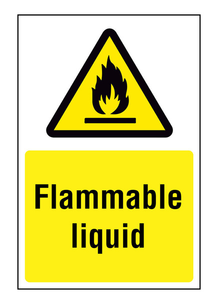 flammable liquid warning caution vector sign - Vector, Image