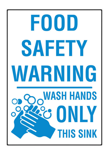 Señal de advertencia de higiene personal de seguridad alimentaria
 - Vector, imagen
