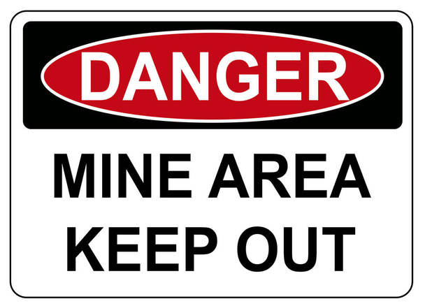 Zone de la mine garder hors signe - Vecteur, image