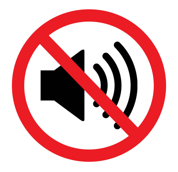 No horn sound horning keep silence warning sign vector - Vector, Image