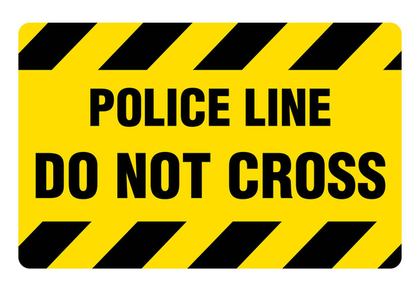 A rendőrségi vonal nem keresztezi a figyelmeztető jelzés helyét vektor jel sárga fekete - Vektor, kép