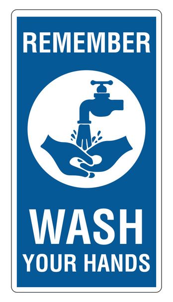 Händewaschen persönliches Hygiene-Vektorzeichen - Vektor, Bild