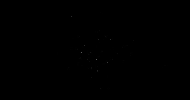 Flying abstract stof deeltjes op zwarte achtergrond - Video