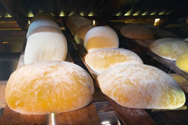 Production and drying of smoked cheese at home - Photo, Image
