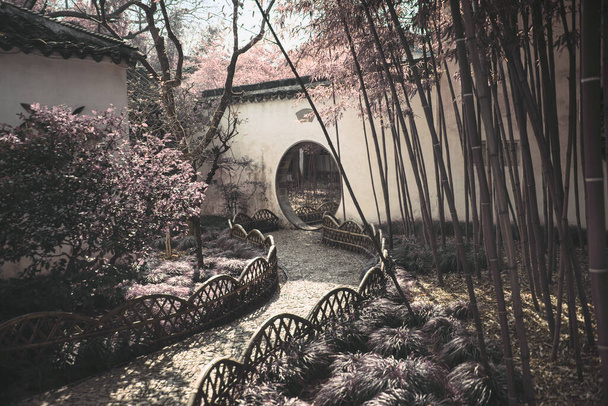 Павільйон Кангланг (Cang Lang Tng) з інфрачервоним камерами Canglang Павільйон побудований на 1045 рік є класичним садом і знаменитим пам'ятником в Сучжоу, Цзянсу, Китай.. - Фото, зображення