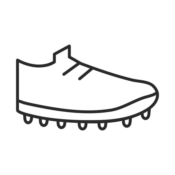 jogo de futebol, equipamento de sapato liga esportes recreativos ícone de estilo de linha de torneio
 - Vetor, Imagem