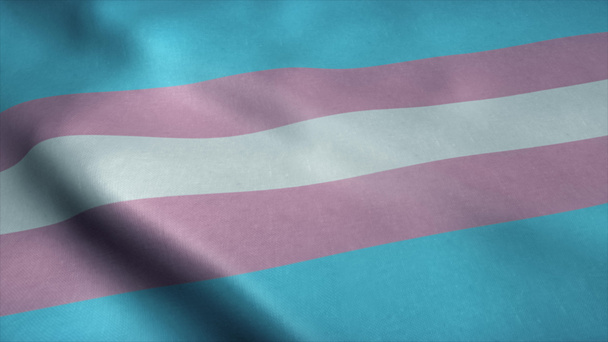 Transznemű büszkeség közösségi zászló, LMBT szimbólum. Szexuális kisebbségi identitás. 3D-s renderelés - Fotó, kép