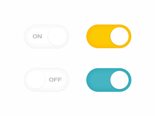 On and Off toggle switch buttons. Modern flat style vector illustration. - Vector, Image