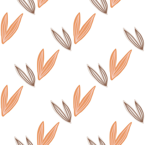 Cute hand drawn leaves seamless pattern isolated on white background. Abstract vector forest herbal endless wallpaper. Decorative backdrop for fabric design, textile print, wrapping, cover. - Vector, afbeelding