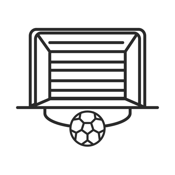 jogo de futebol, gol líquido e bola liga esportes recreativos ícone de estilo de linha de torneio
 - Vetor, Imagem
