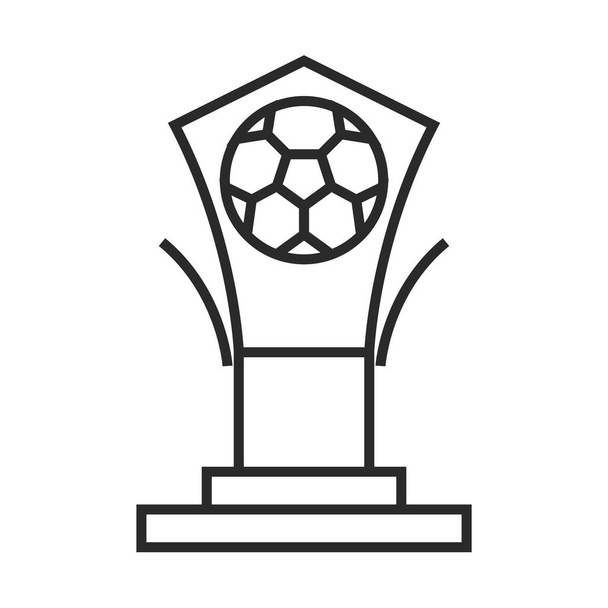 jogo de futebol, troféu prêmio liga esportes recreativos ícone de estilo de linha de torneio
 - Vetor, Imagem