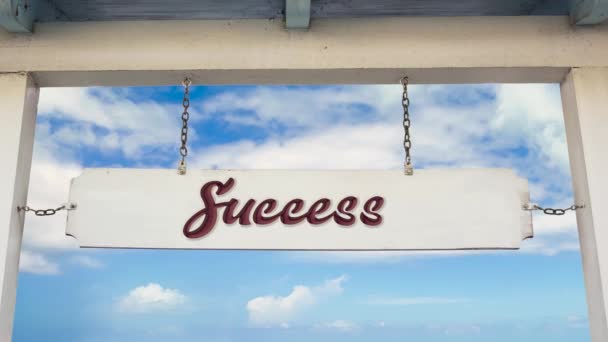 Street Sign the Way to Success - Footage, Video