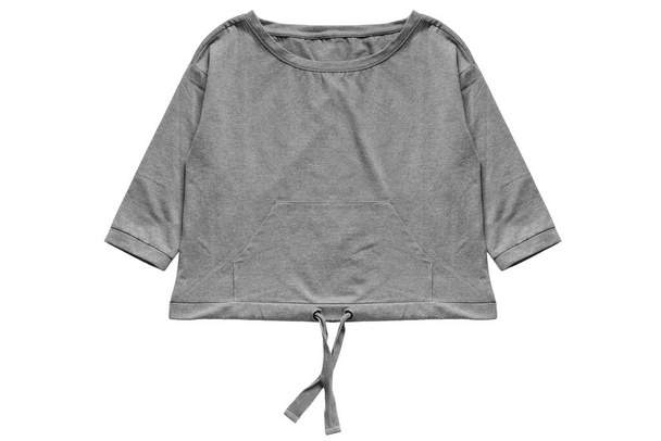 Grey sport crop sweatshirt isolated over white - Foto, immagini