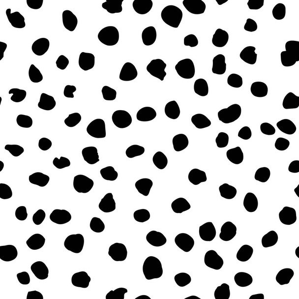Seamless monochrome grunge patern fabric texture. Simple  artistic abstract spotted backdrop. Black and white  print. Modern illustration for design wallpaper, decorative paper, web, etc - Vector, Image