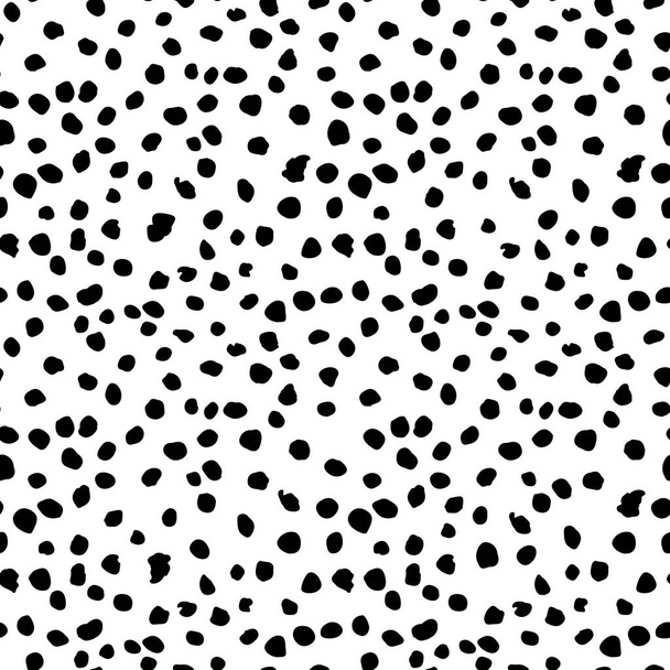 Seamless monochrome grunge patern fabric texture. Simple  artistic abstract spotted backdrop. Black and white  print. Modern illustration for design wallpaper, decorative paper, web, etc - Vector, Image
