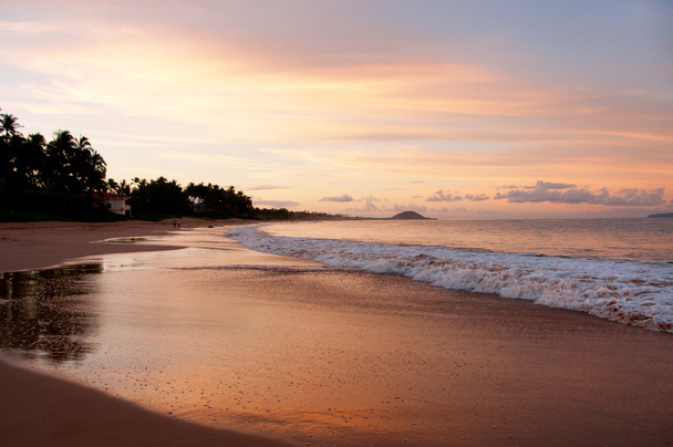 Золотий захід сонця keawakapu пляж Мауї Гаваї - Фото, зображення