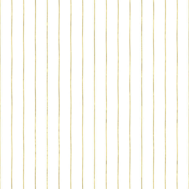 White and gold seamless pattern with stripes glitter foil textured. Abstract artistic simple minimal background. Bright shiny illustration for fabric design, wallpaper, decorative paper, web - Vector, Image
