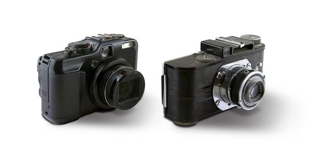 Чорні камери, старі та нові ізольовані на білому тлі
 - Фото, зображення