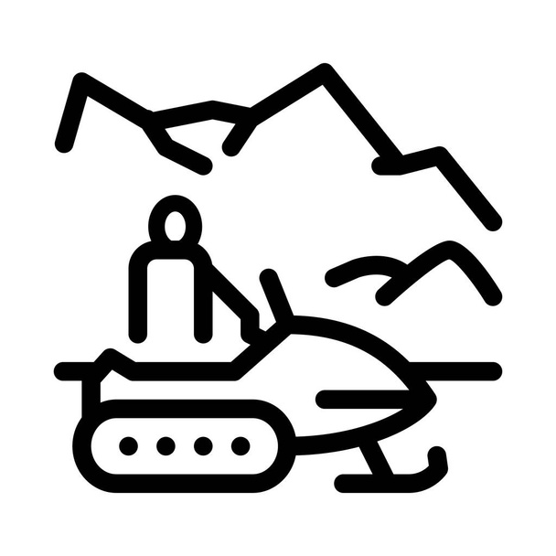 Kar mobil kış taşıma ikonu taşıyıcısı. Kar motosikletli kış taşıma işareti. izole edilmiş sınır sembolü çizimi - Vektör, Görsel