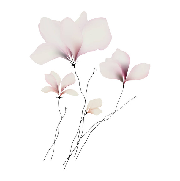 Aquarell Blumen Vorlage Rahmen Vignette Einladung Illustration - Vektor, Bild