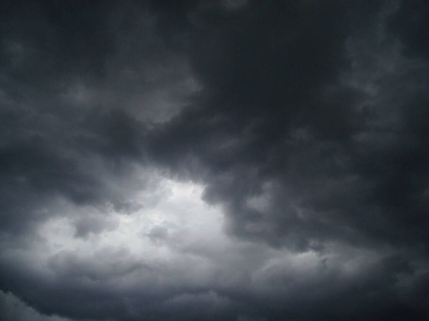 Storm dark black cloudy sky - Photo, Image