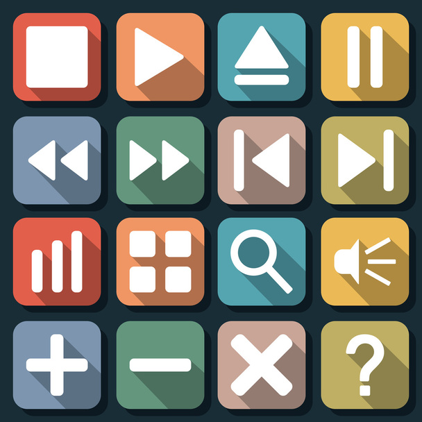 Interface elements flat vector icons - Vettoriali, immagini