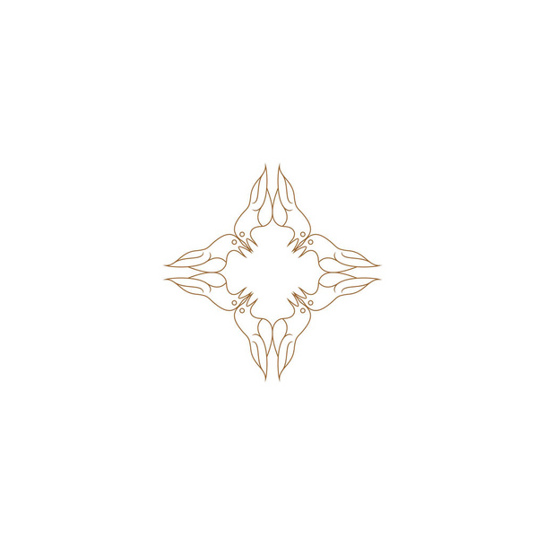Vector logo design template - abstract symbol in ornamental arabic style - emblem for luxury products, hotels, boutiques, jewelry, oriental cosmetics, restaurants, shops and stores - Vecteur, image