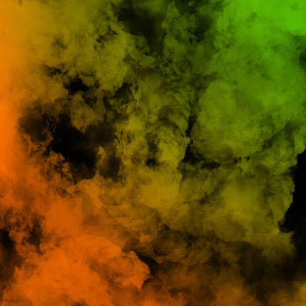 kolorowy dym abstrakcyjny na czarnym tle, Ruch konstrukcji ognia - Zdjęcie, obraz