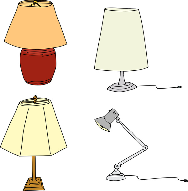 Four Table Lamps - Vector, Image