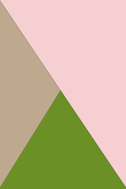 Abstrakter geometrischer Papierhintergrund. Grün, rosa, beige. - Foto, Bild