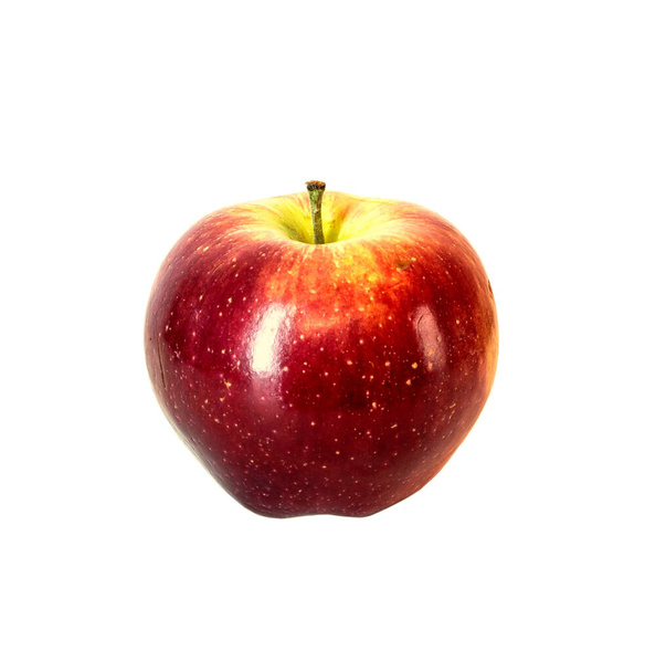 Jedno celé zralé červené jablko izolované na bílém pozadí - Fotografie, Obrázek