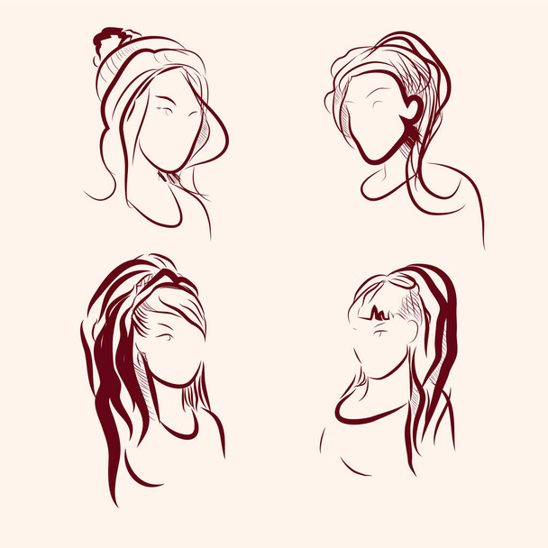 Des coiffures. Graphiques vectoriels Illustration de stock - Vecteur, image