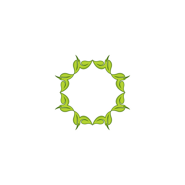 bird leaf logo vector icon template download mono-line color line art outline - Vetor, Imagem