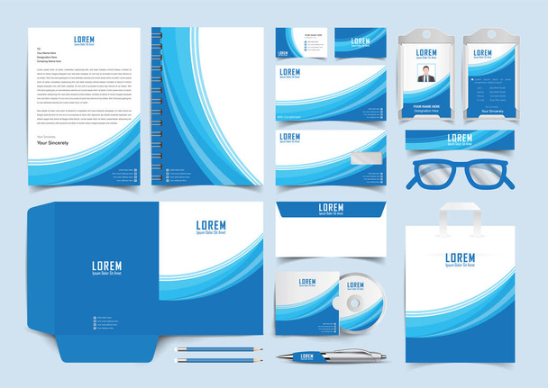Corporate Identity Set. Stationery Template Design Kit. Branding Template Editable Brand Identity pack with abstract halftone effect background for Business Company and Finance Vector - Vector, Image