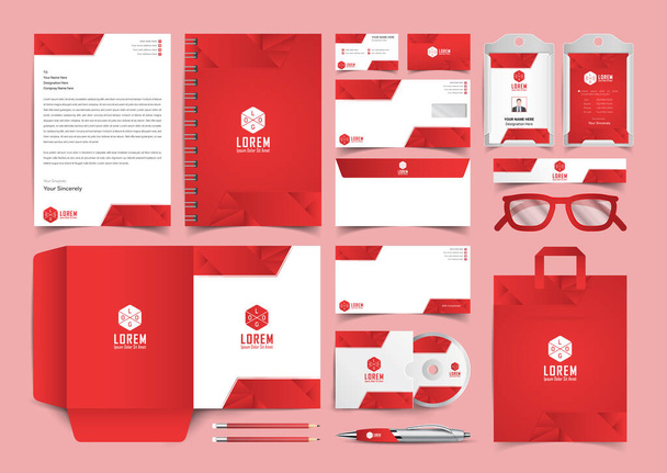 Vállalati személyazonosság készlet. Irodaszer Template Design Kit. Branding Template Editable Brand Identity pack absztrakt féltónusú effektus háttérrel az Business Company és a Finance Vector számára - Vektor, kép