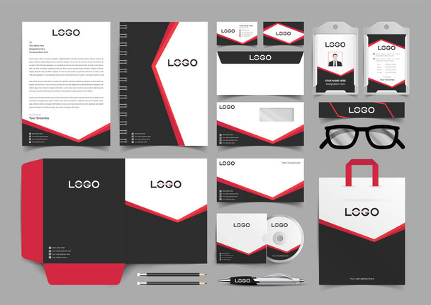 corporate identity template with digital elements. Vector company style for brand book and guideline. EPS 10 - Vector, Image