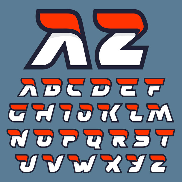 Fast speed alphabet. Vector sport style typeface for athletic labels, technology titles, game posters or sportswear transfers.  - Vector, Image
