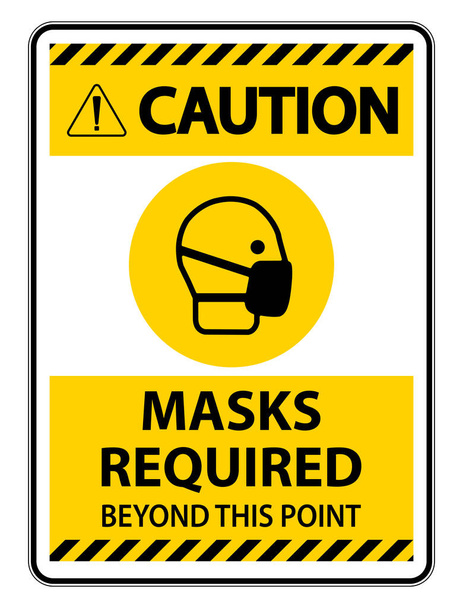 Maschere di cautela richieste oltre questo segno di punto isolato su sfondo bianco, illustrazione vettoriale EPS.10
  - Vettoriali, immagini