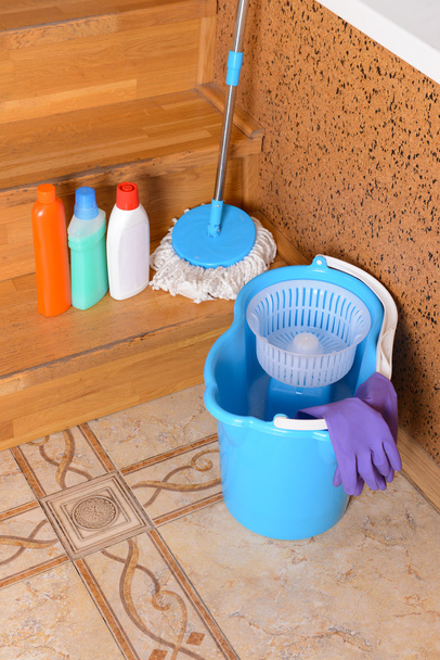 House cleaning equipment with mop - Foto, immagini