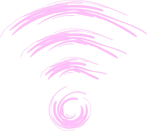 Стилизованный логотип Wi-Fi в розовом для печати или использования в Интернете
 - Фото, изображение