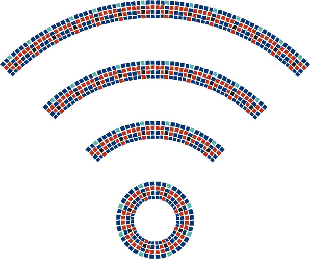 Un logo Wi-Fi stylisé en mosaïque pour imprimer ou utiliser en ligne - Photo, image