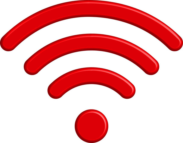 Un logotipo de Wi-Fi estilizado rojo para imprimir o usar en línea
 - Foto, imagen