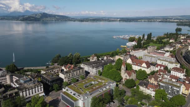 Zug város tó Svájcban  - Felvétel, videó
