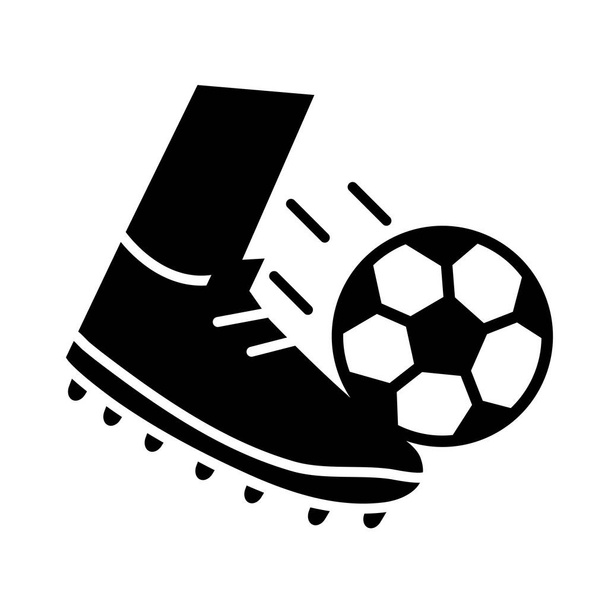 jogo de futebol, pé com bola liga esportes recreativos ícone de estilo silhueta torneio
 - Vetor, Imagem