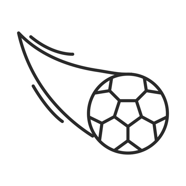 jogo de futebol, voando bola liga esportes recreativos ícone de estilo de linha de torneio
 - Vetor, Imagem